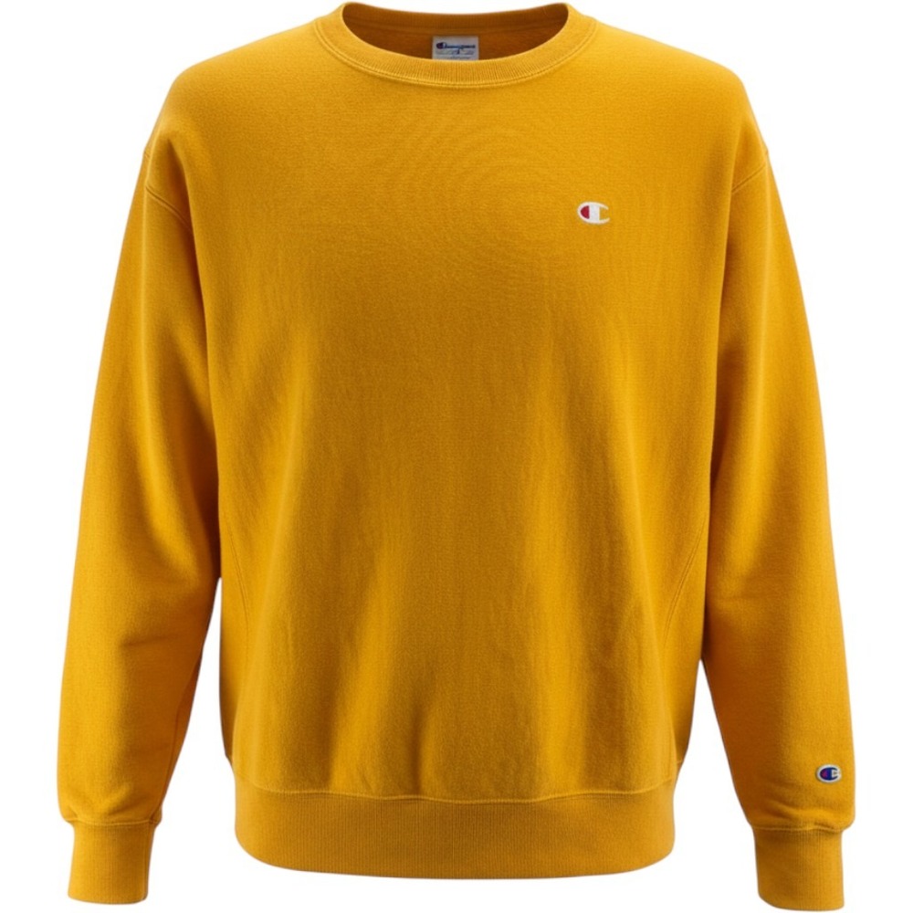Champion‎ Reverse Weave Mens Mustard Yellow Crewneck Sweatshirt Large